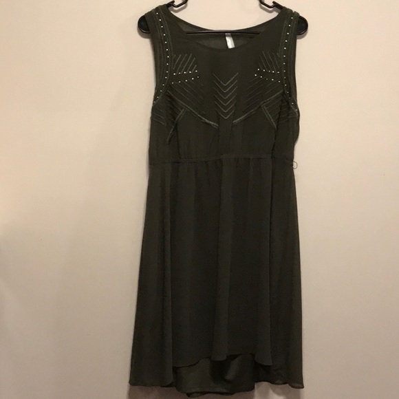 Vanity army green dress. SZ L - Picture 1 of 5